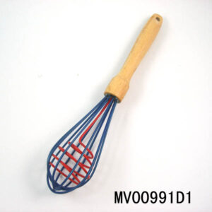11" Wooden Handle Silicone Egg Beater(6 Line )