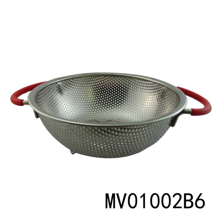 19.5Cm S/S Round Fruit Basket W/Silicone Handle