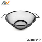 23Cm Round Powder Coated Fruit Basket With Handle