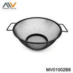 22Cm Round Powder Coated Fruit Basket With Handle