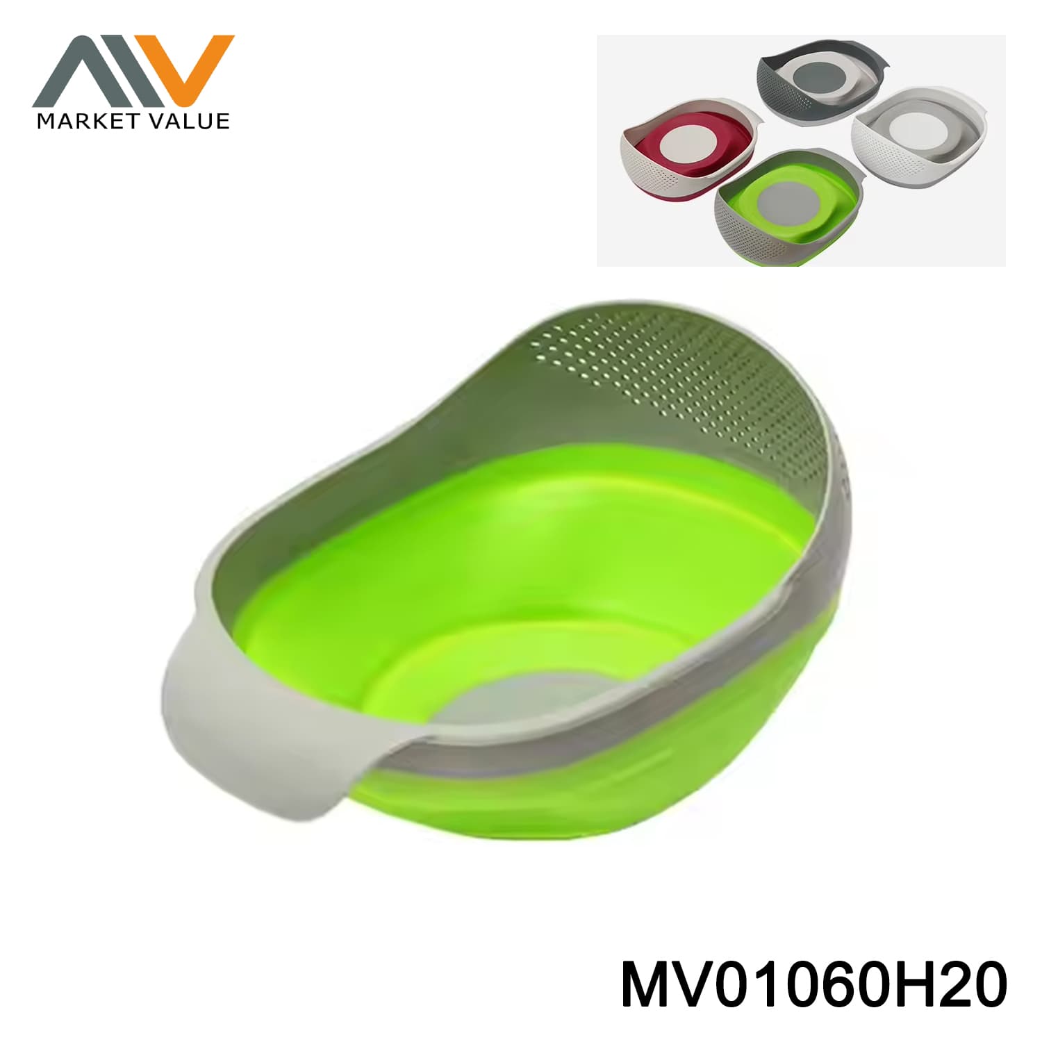 MV01060H20 Bowl Strainer Foldable Fruit Vegetable Washing Basket