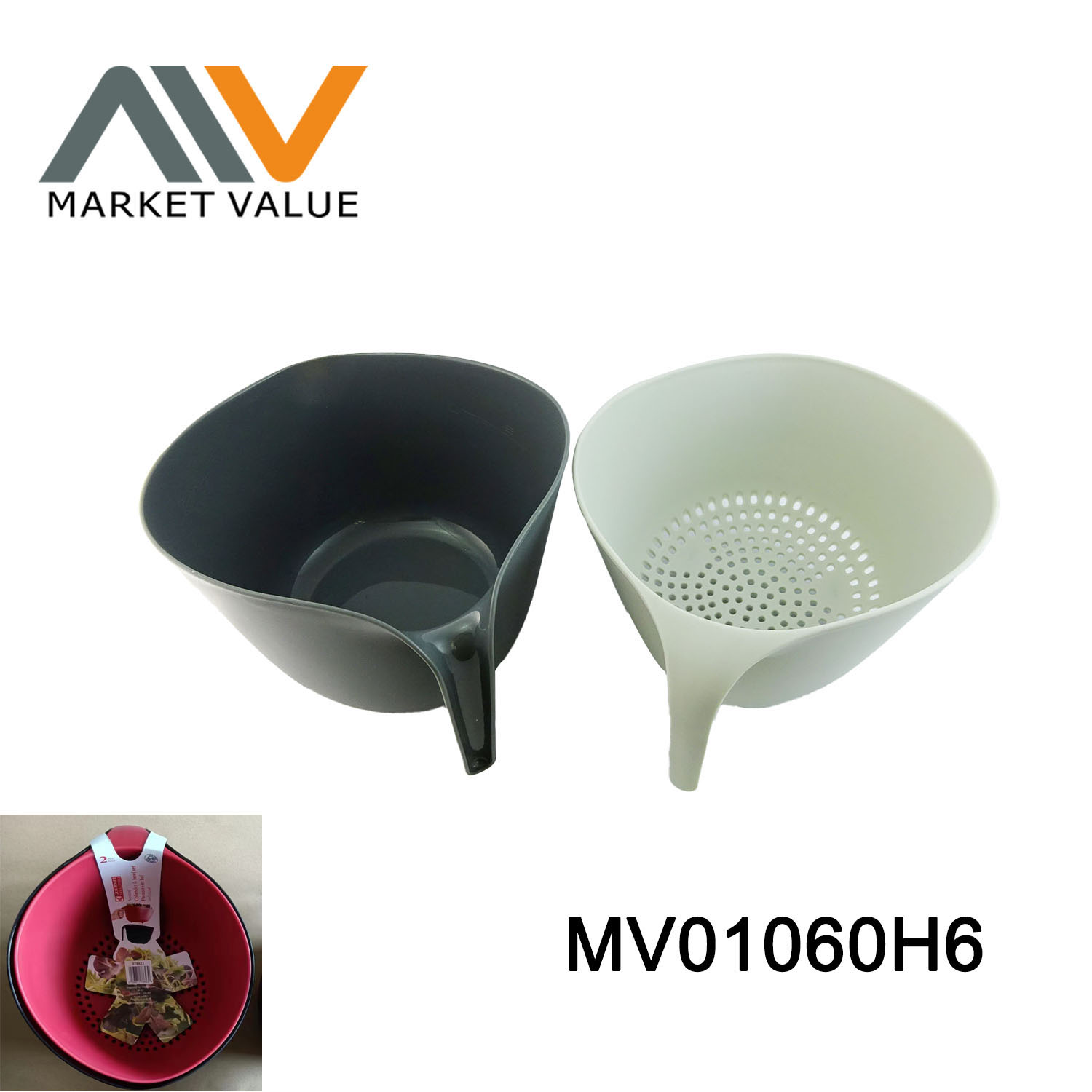 MV01060H6 2Pcs Colander & Bowl Set