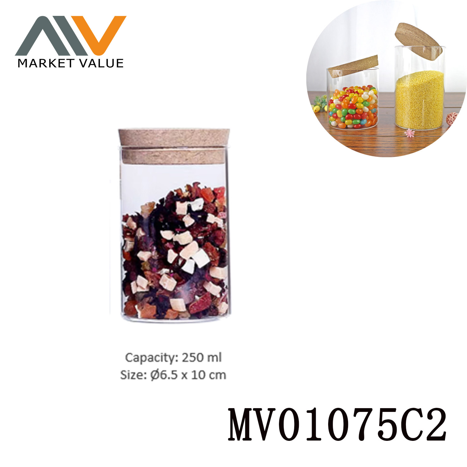 MV01075C2 250Ml Glass Sealed Storage Tank In Box