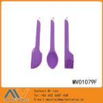 3Pcs Silicone Spatula/Brush/Spoon(Purple)