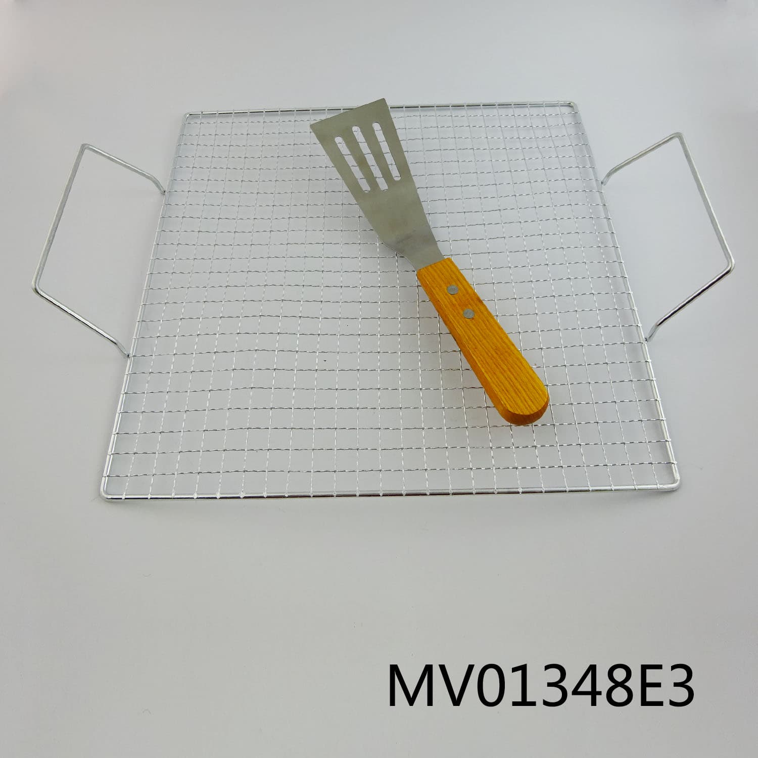 MV01348E3 31X31Cm Square S/S Bbq Net+Cheese Shovel