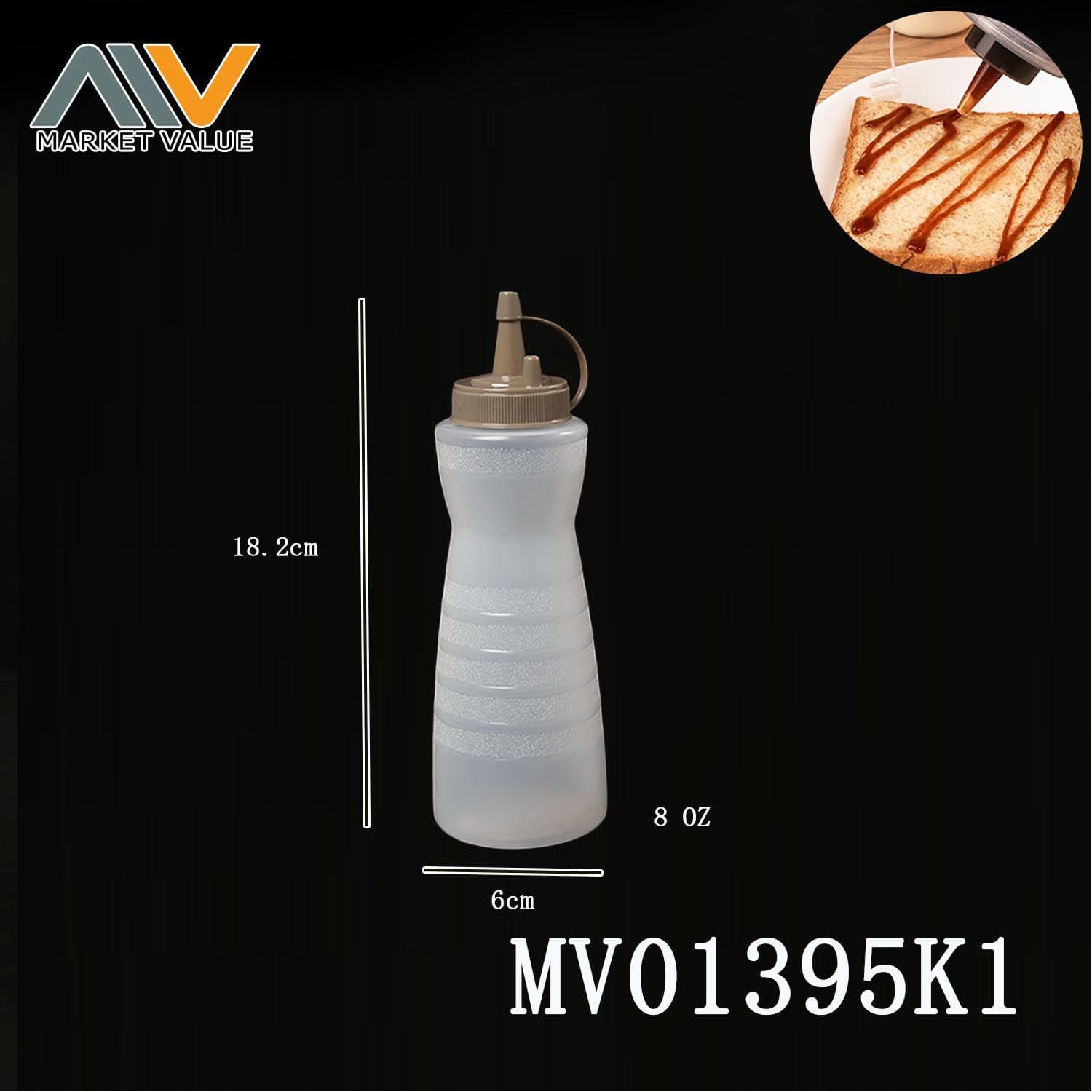 MV01395K1 8 Oz.Plastic Crowded Jam Bottle