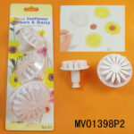 Set Of 3 Veined Sunflower Gerbera&Daisy Plunger Cutter
