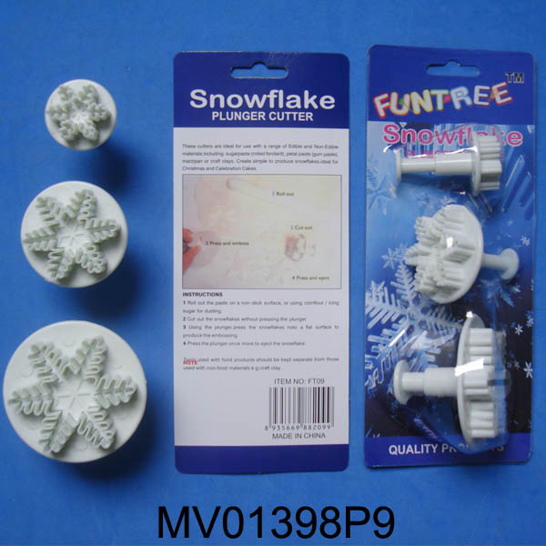 MV01398P9 Set Of 3 Snow Flake Plunger Cutter