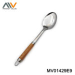 Ss Solid Spoon Wooden Look Handle Tag