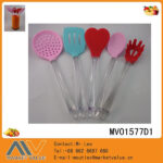 5 Pcs Silicone Kitchen Tools With Transparent Hadle
