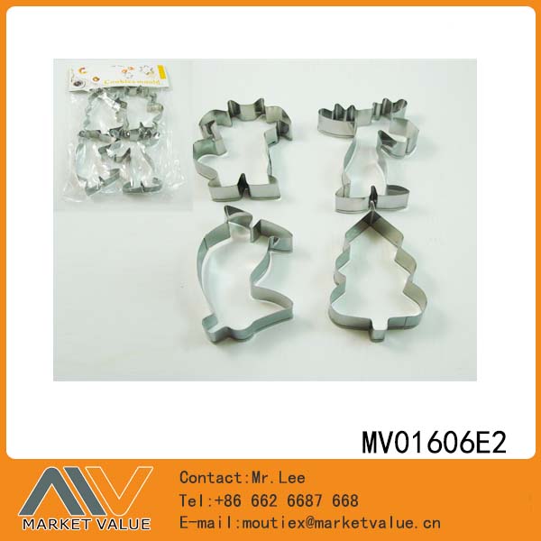 4Pcs 430# S/S Cookies Cutter