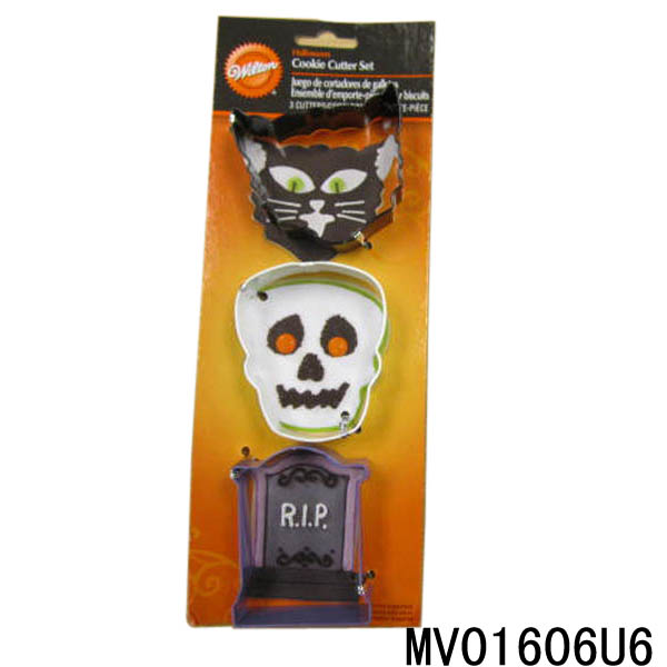 MV01606U6 3Pcs Cookie Mould Non Stick ( Halloween) With Power Coating Colour