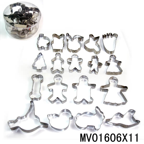 MV01606X11 18Pcs S/S Cookie Cutter