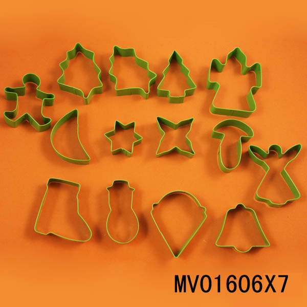 MV01606X7 14Pcs Cookie Cutter With Power Coating Colour In Pvc Box