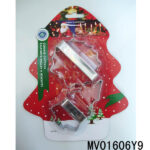 2Pcs S/S Cake Mould With Handle(Christmas Tree+Flower) B/C