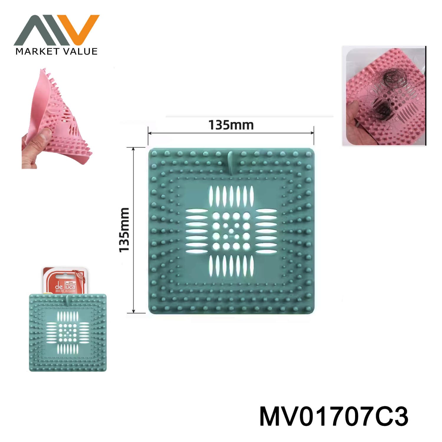 MV01707C3 Tpr Square Sink Strainer Tc