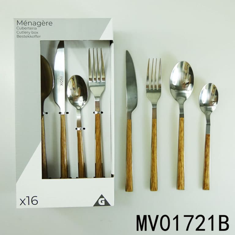 16Pcs Ss Cutlery Set With Abs Handle In Window Box