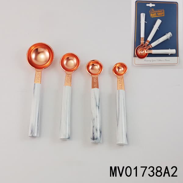 MV01738A2 4Pcs Resin Hand Platng Stainess Steel Spoon Set T/C