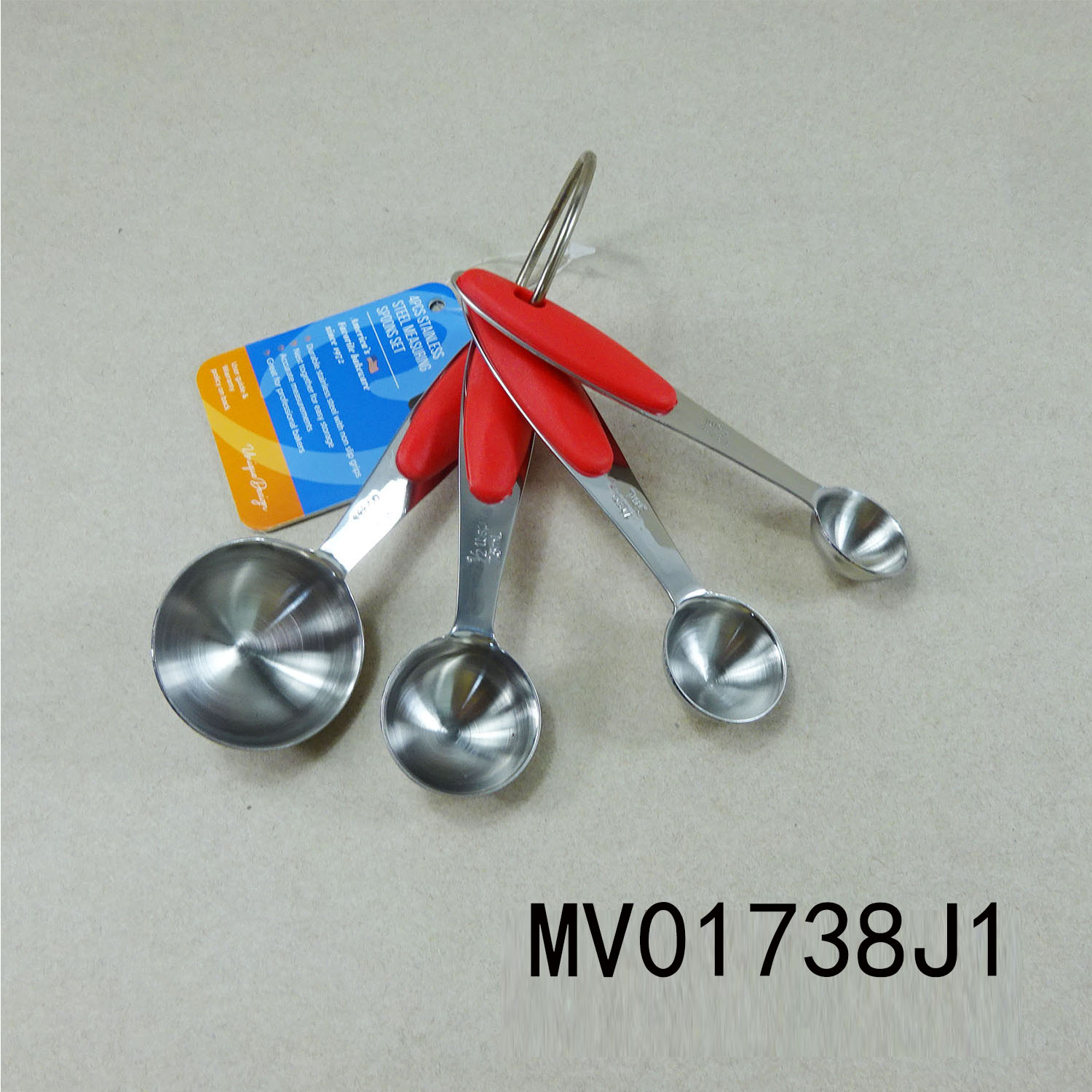MV01738J1 Sets Of 4Pcs Measuring Spoon With Silicone Handle