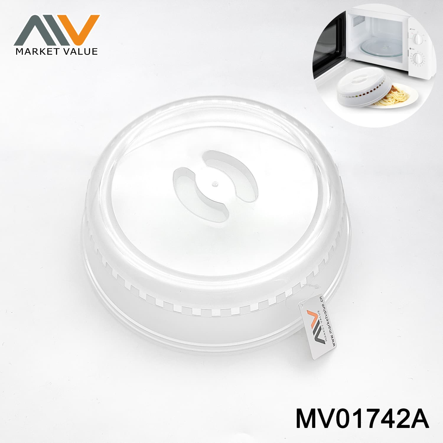 MV01742A 10IN PP Preventing Food Splatter Microwave cover STICKER