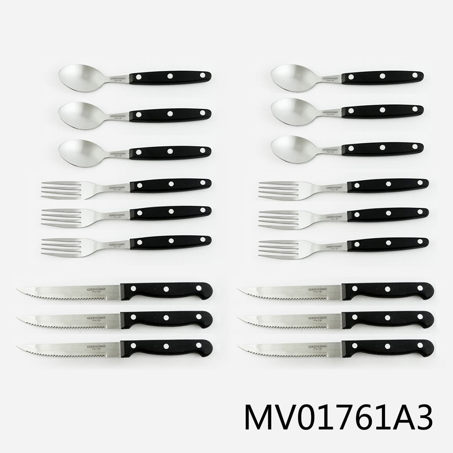 MV01761A3 18Pcs Cutlery Set(Stead Knife/Tea Spoon/Fork)