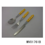S/S430 3Pcs Plastic Handle Cuttlery Set