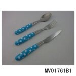 S/S430 3Pcs Plastic Handle Cuttlery Set