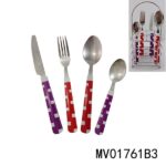 24Pcs Plastic Handle Cutlery Set