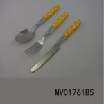 S/S430 3Pcs Plastic Handle Cuttlery Set