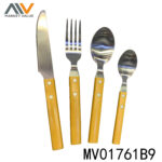 4Pcs Cutlery（Half Tang) Set With Plastic Handle T/C