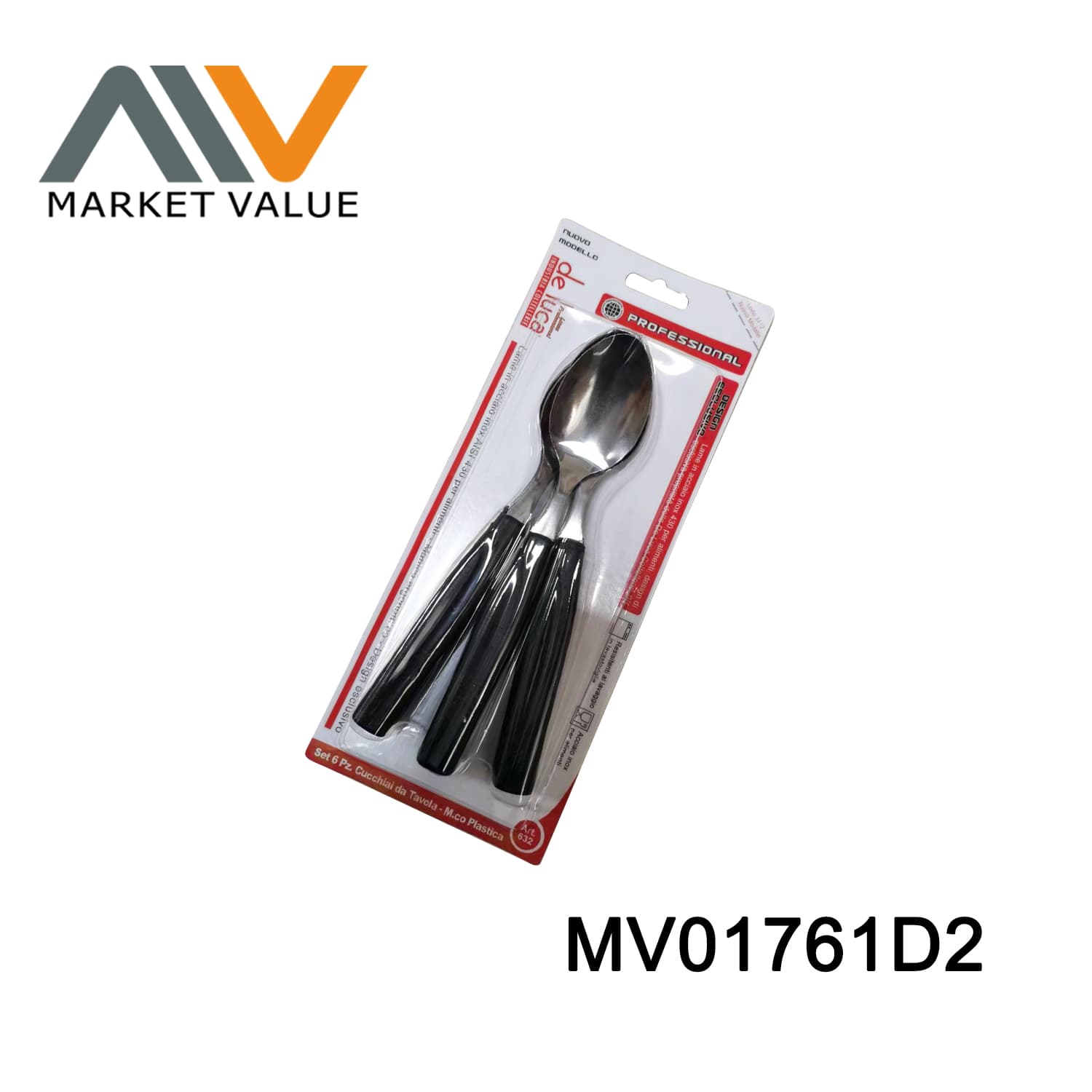 MV01761D2 Set Of 6Pcs Spoon With Pp Handle