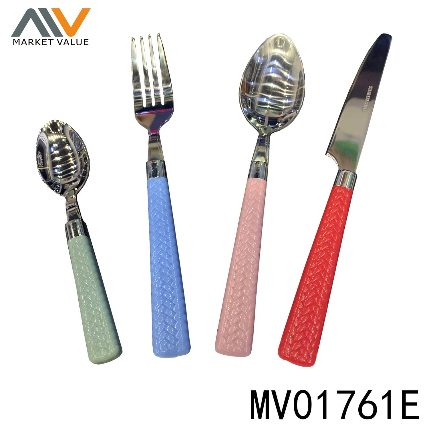 MV01761E 4Pcs Cutlery Set With Plastic Handle