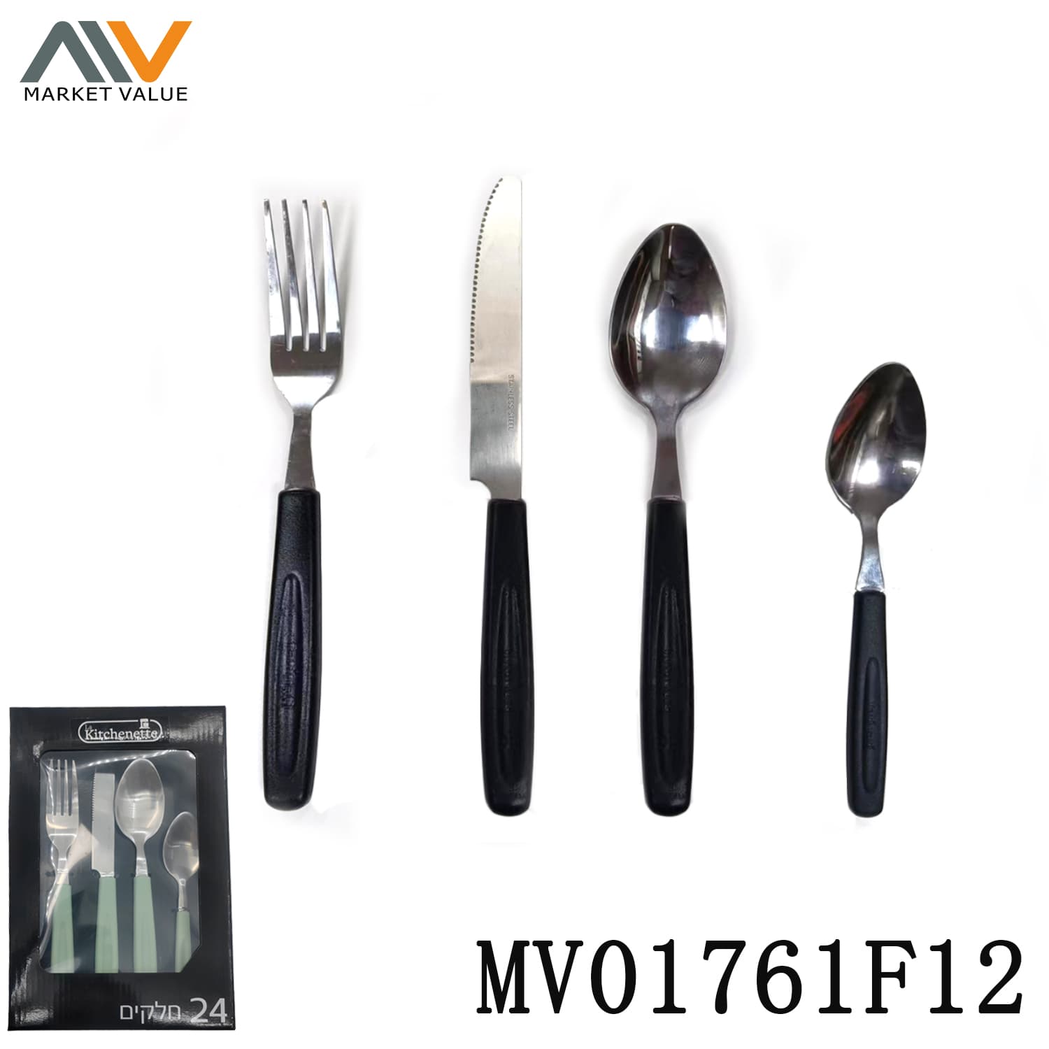MV01761F12 24Pcs Ss Cutlery Set With Pp Handle