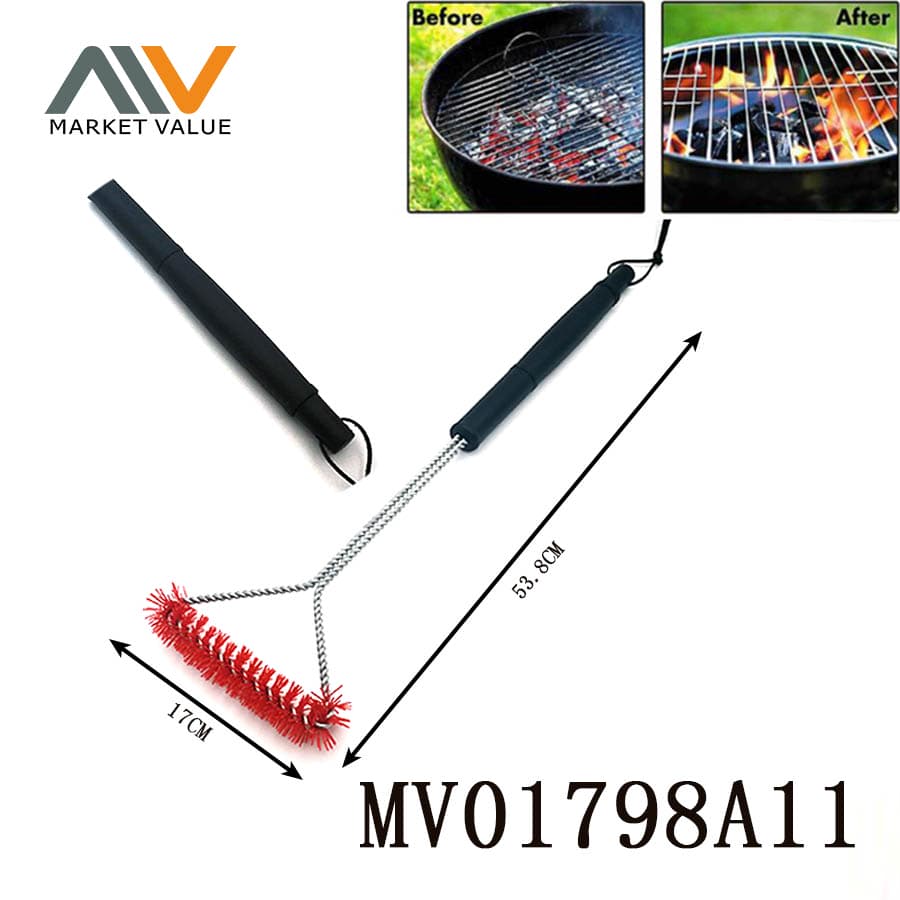 MV01798A11 21"Bbq Brush Nylon Bristle With Pp Handle