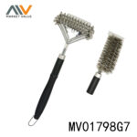 2Pcs Wire Bbq Clean Brush With Pp Handle，T/C