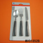 3Pcs Plastic Handle S.S Cutlery Set