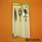 3Pcs Plastic Handle S.S Cutlery Set