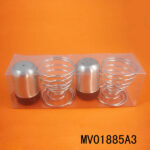 2Pcs Salt Pepper Holder S.Steel+2Pcs Cup Stand In Pvc Box