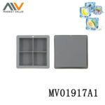 Silicone 4 Grid Ice Mould With Cover