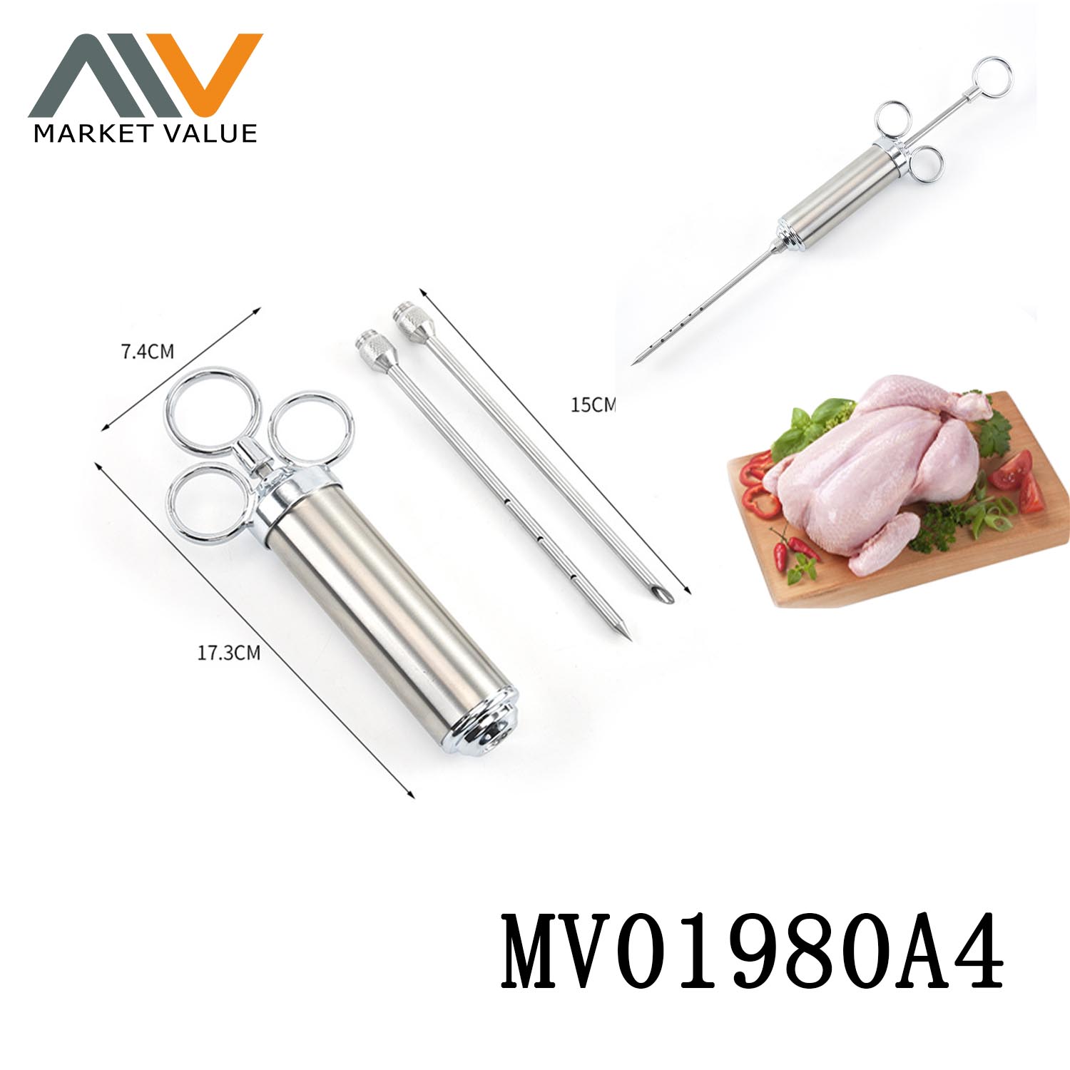MV01980A4 S.S Chichen Oil Injection Syringe