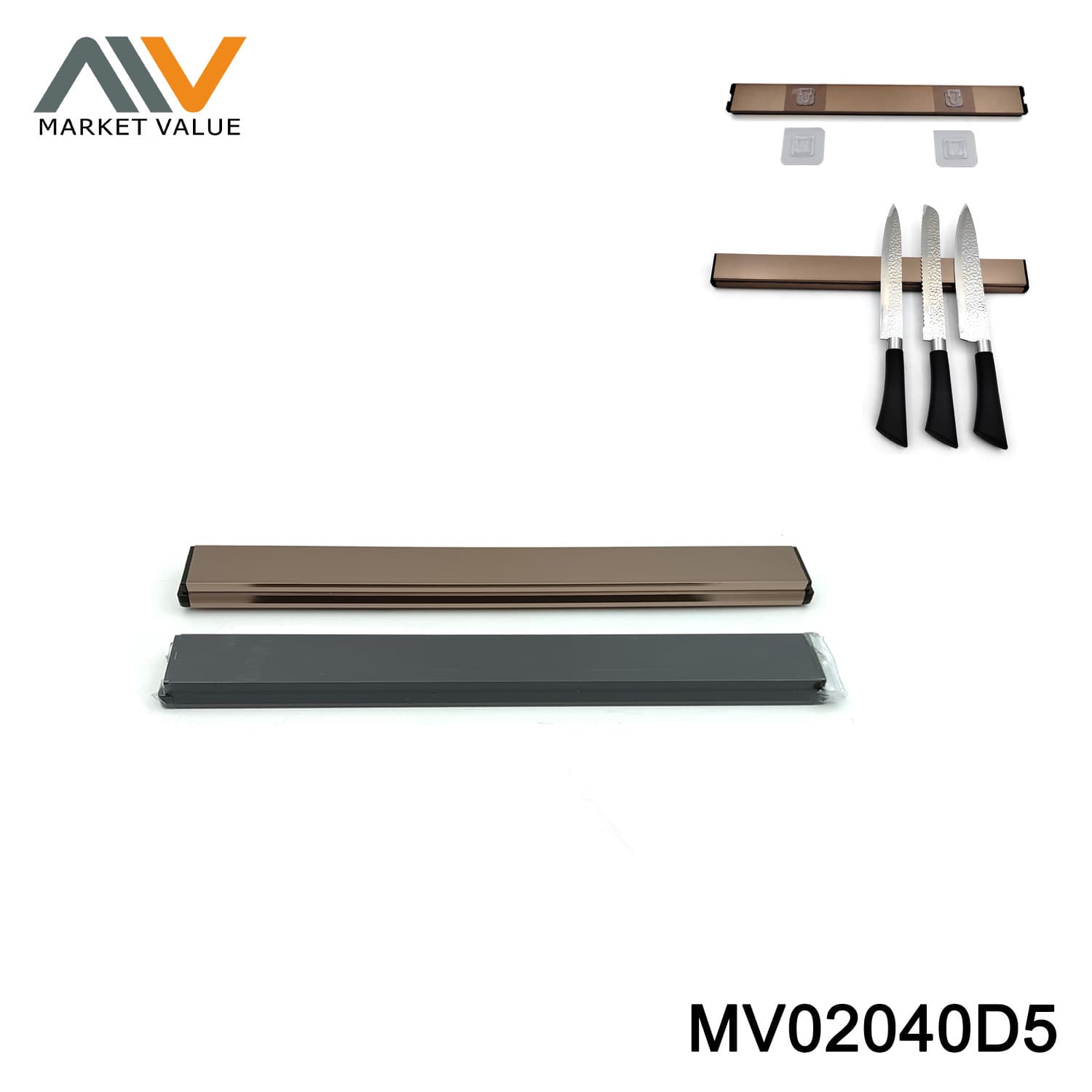 MV02040D5 Aluminium Magnet Knife Holder Golden Colour Sp
