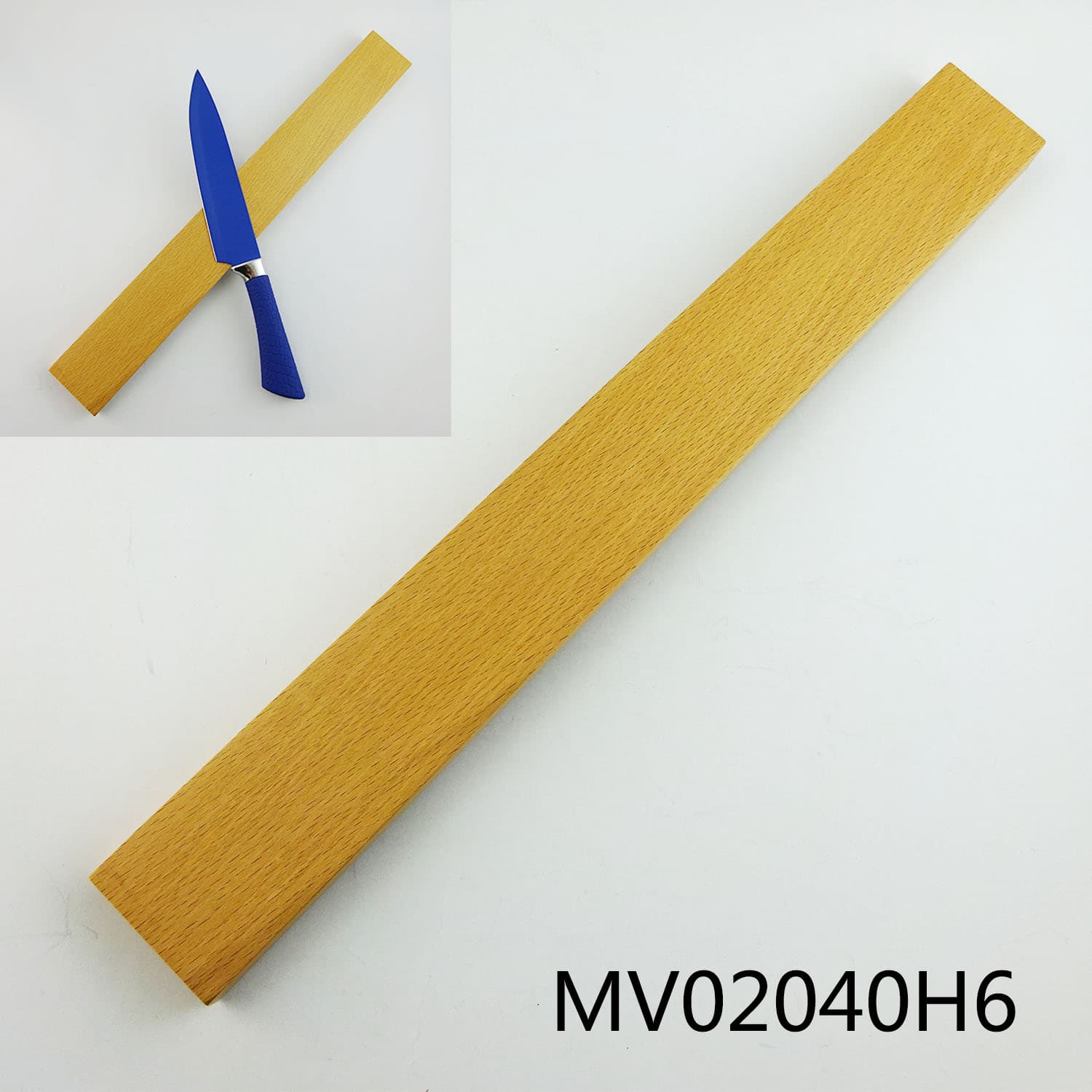MV02040H6 17.5" Beech Magnetic Knife Holder In Pvc Box