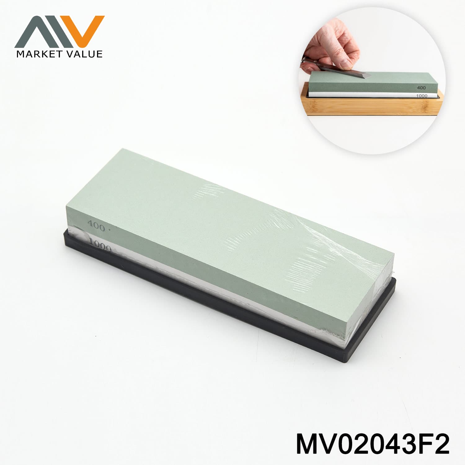 MV02043F2 2Side Grit 400/1000 Whetstone Knife Sharpener