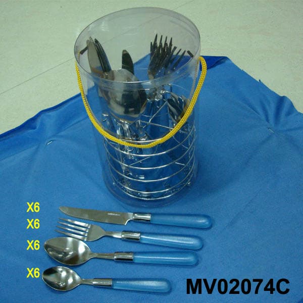 MV02074C 24Pcs Cutlery Set W/Holder In Pvc Box