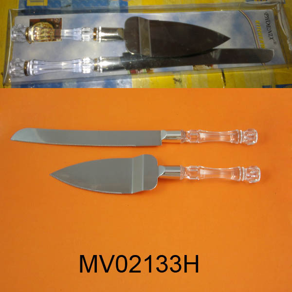 MV02133H Cake Server Set With Transparent Handle