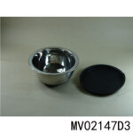 23.4X23.4Cm S.S.Salad Bowl With Plastic Cover