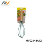 WOODEN HANDLE SILICONE EGG BEATER TC