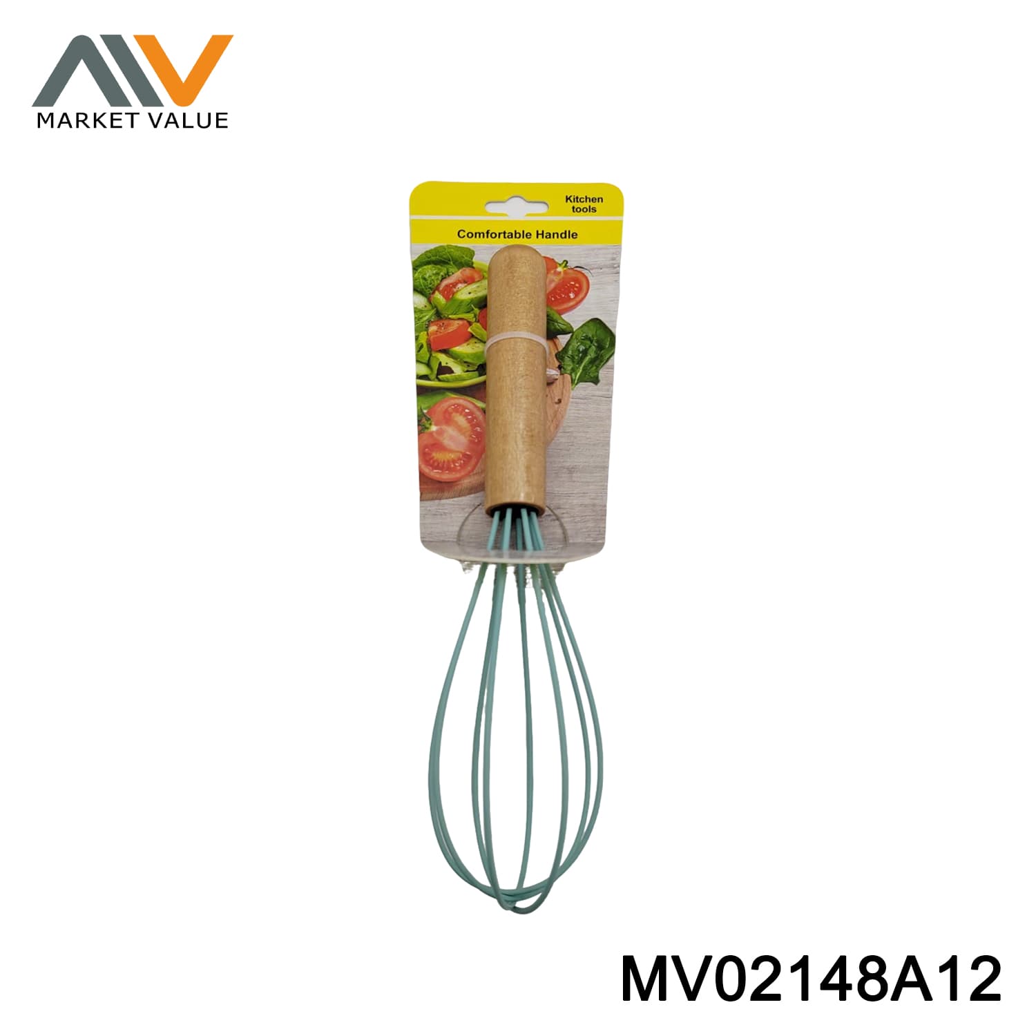 MV02148A12 WOODEN HANDLE SILICONE EGG BEATER TC