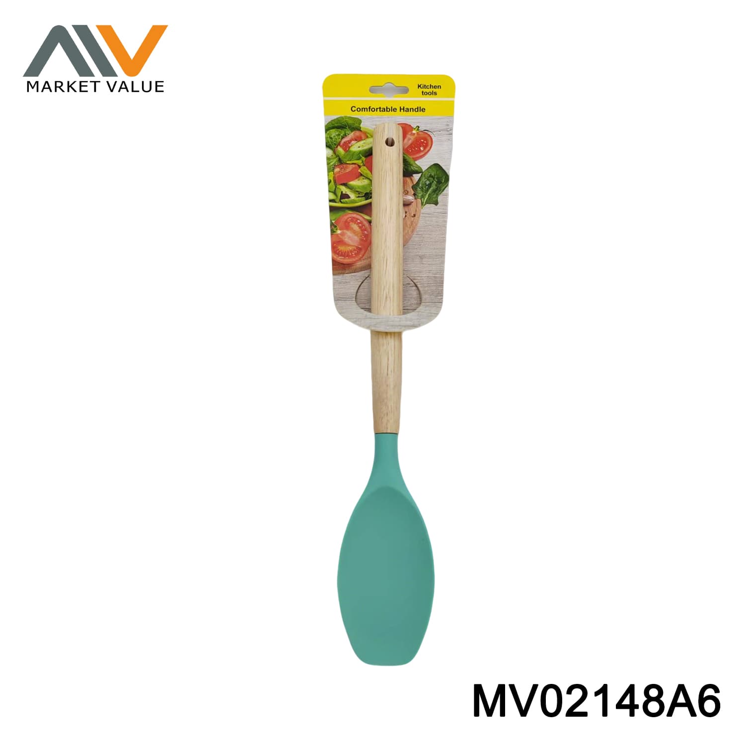 MV02148A6 SILICONE SPOON Beech Handle TC