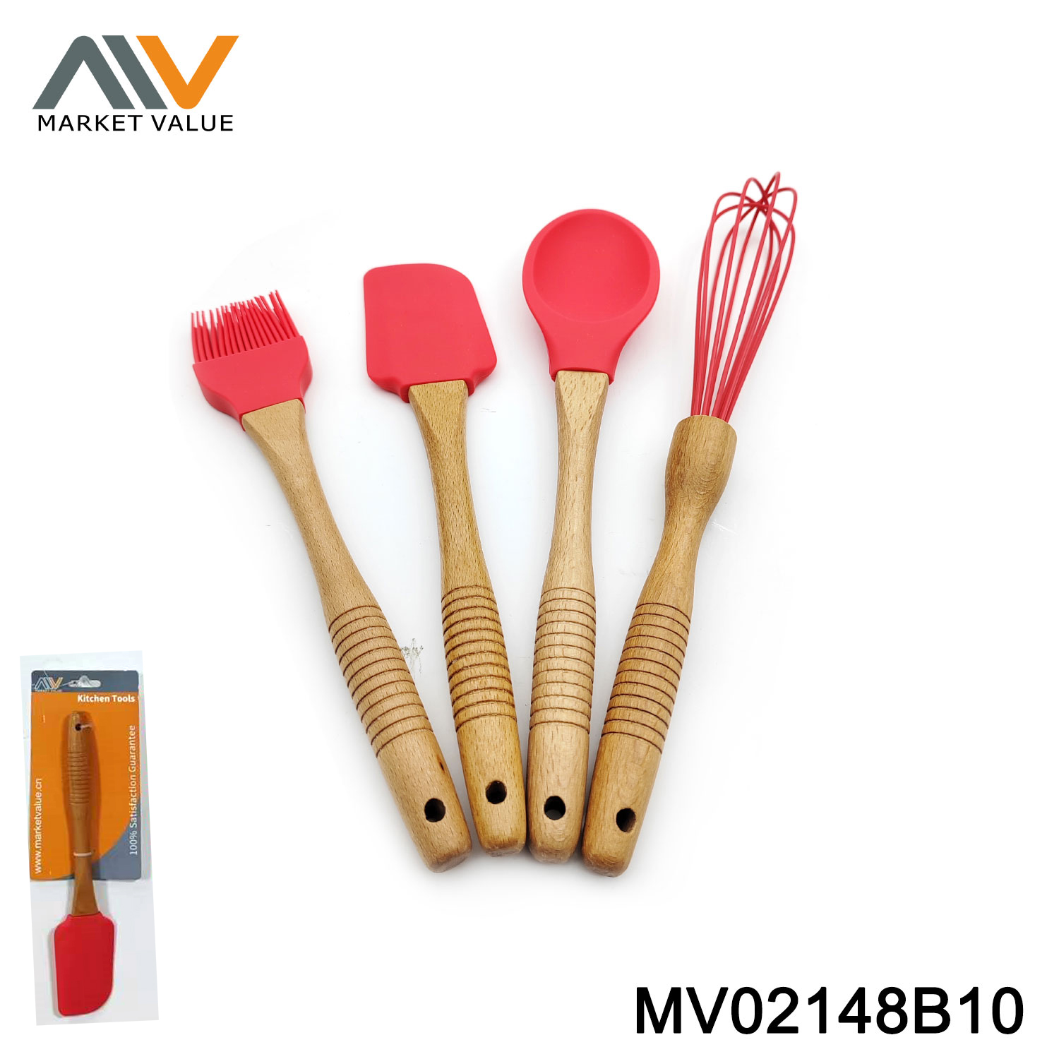 MV02148B10 4Pcs Kitchenware Set With Wooden Handle